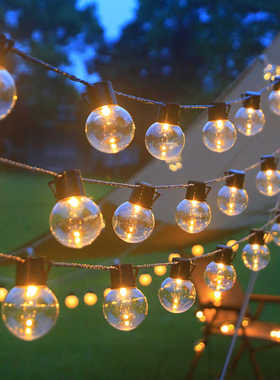 露营灯串大圆球灯串天幕帐篷野营夜市摆摊氛围led彩灯户外