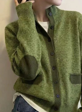 韩系穿搭高级感独特半高领毛线针织衫女秋冬内搭可单穿毛衣开衫YZ