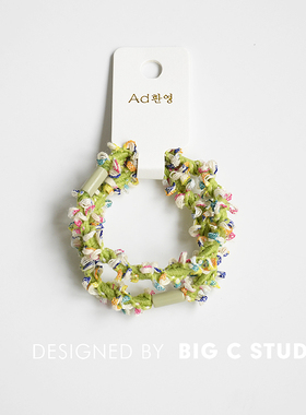 2个装~韩国新款彩色基础高弹力耐用发圈甜美系撞色百搭丸子头发绳