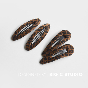 一对~韩国ins秋冬新款豹纹发夹复古高级感刘海侧边夹百搭碎发BB夹