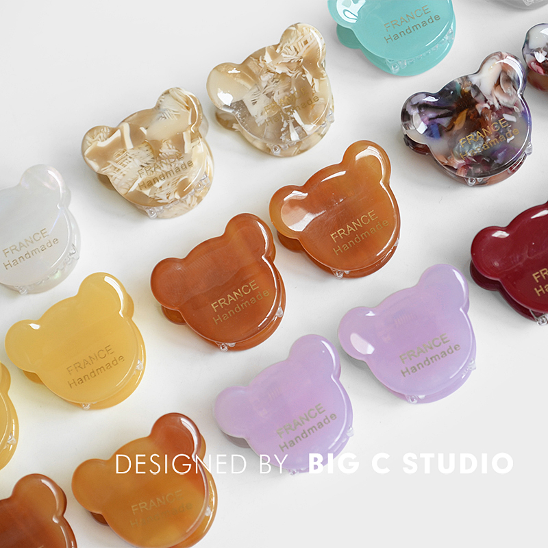 韩国醋酸小熊抓夹公主夹