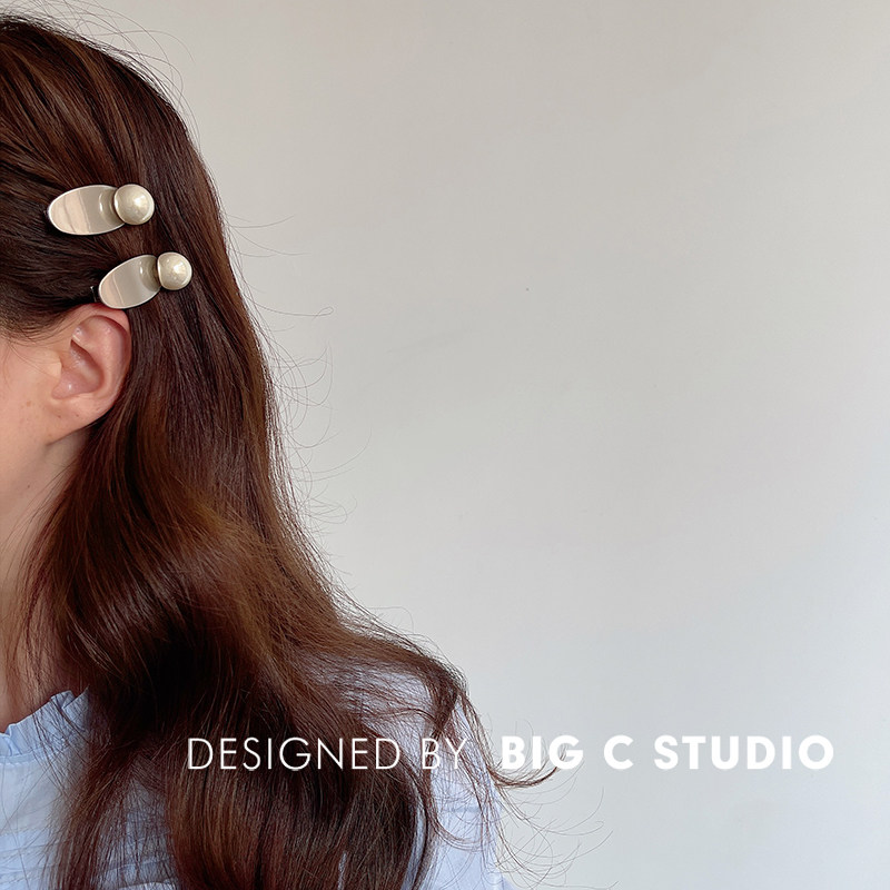 鸭嘴夹少女金属高级感发卡