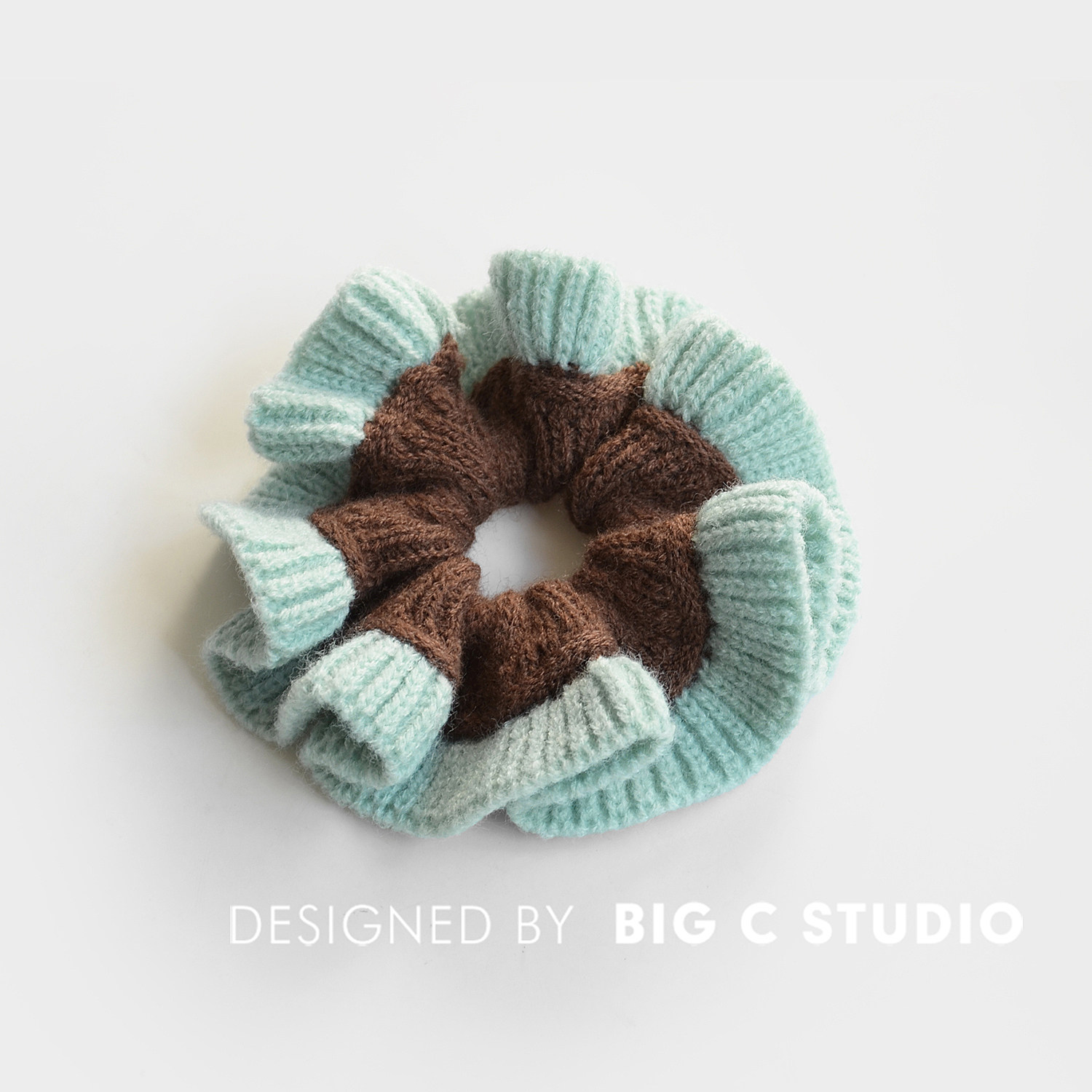 韩系复古甜美拼色毛线大肠发圈