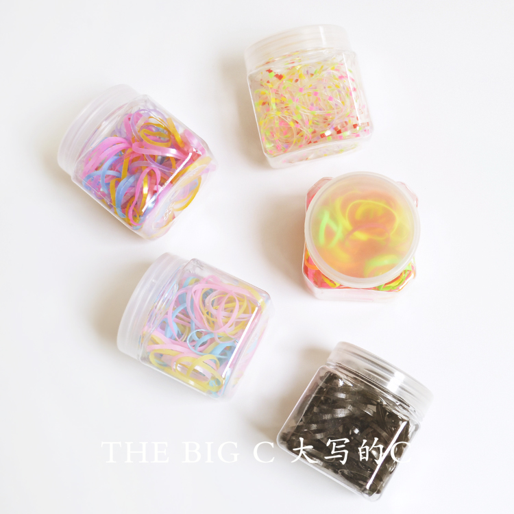 左右加厚皮筋纯黑色头绳发圈