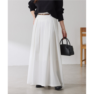 日单coll@ge纯原2025秋冬新品 高腰宽松百褶半身裙 复古经典