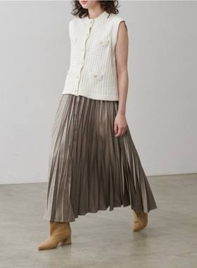 日单L@RUT@纯原2025秋新款复古经典通勤百搭宽松高腰褶皱半身裙