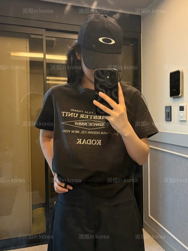 派姐 in Korea KODAK柯达休闲纯棉字母印花短袖T恤女款K6322LRSB1
