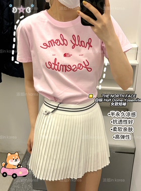 派姐inKorea北面白标26休闲凉感透气字母印花短袖T恤女士NT7US31