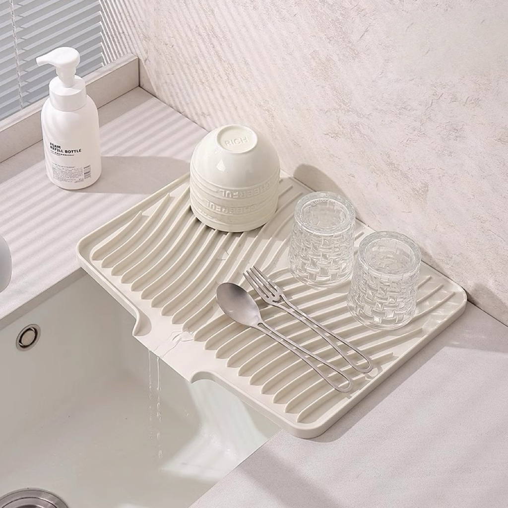 厨房水槽硅胶沥水垫台面斜坡碗碟排水垫水龙头水池洗碗防溅窄边大,餐饮具,餐垫,淘宝优惠券,粉丝福利购,淘宝优惠卷