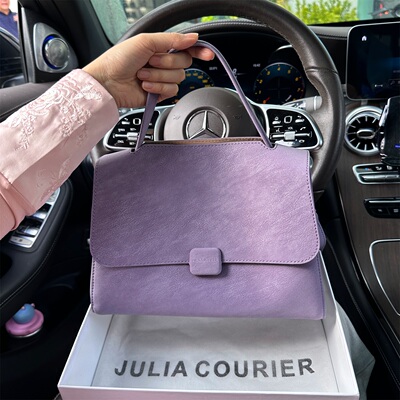 JULIA COURIER女包高级感紫色托特包包女2026新款单肩斜挎腋下包
