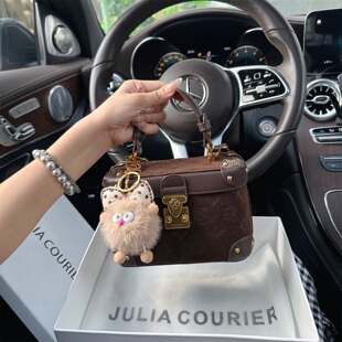 JULIA COURIER女包复古压纹盒子包包女2026新款潮单肩斜挎小方包