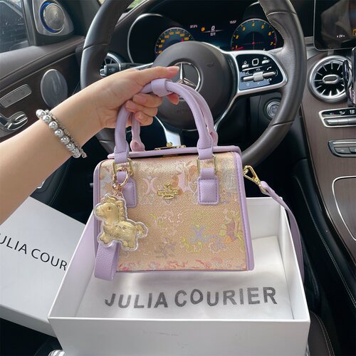 JULIA COURIER女包国风刺绣波士顿包女2026新款潮单肩斜挎手提包