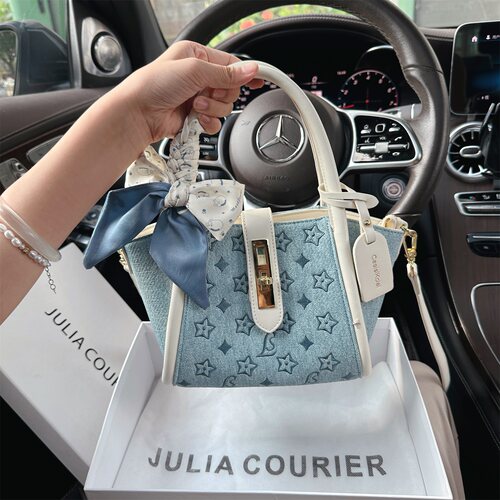 JULIACOURIER女包高级感刺绣水桶包包女2026秋冬新款菜篮子包通勤