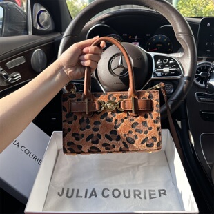 JULIA COURIER许妍同款打人包豹纹小方包2025新款单肩斜挎手提包