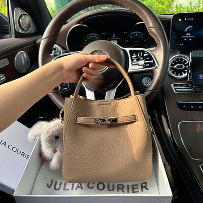 JULIA COURIER女包荔枝纹水桶包包女2026新款潮大容量单肩斜挎包