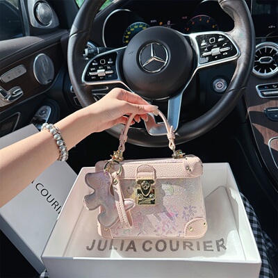 JULIA COURIER女包国风刺绣盒子包包女2026新款潮单肩斜挎小方包