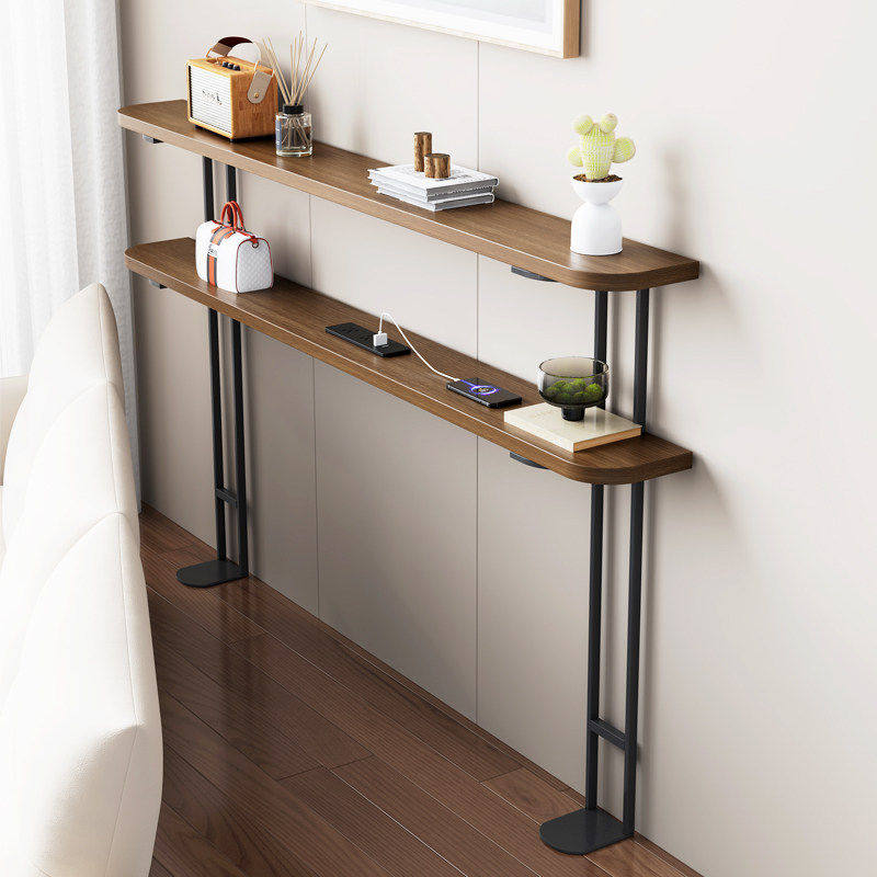 电动沙发后置物架靠墙双层长条桌客厅超窄床头尾边床后夹缝柜书架