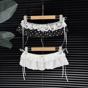 春季 叠穿打底屁帘裙帘蕾丝甜美网纱雪纺芭蕾风甜酷打底裙腰封短裙