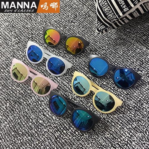 时尚糖果色磨砂版儿童太阳镜炫彩反光水银小孩墨镜小童个性