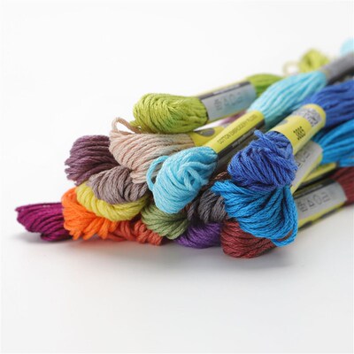 *C质量25号新16色双丝光烧毛埃及长绒棉8米绣花线 Cotton Floss