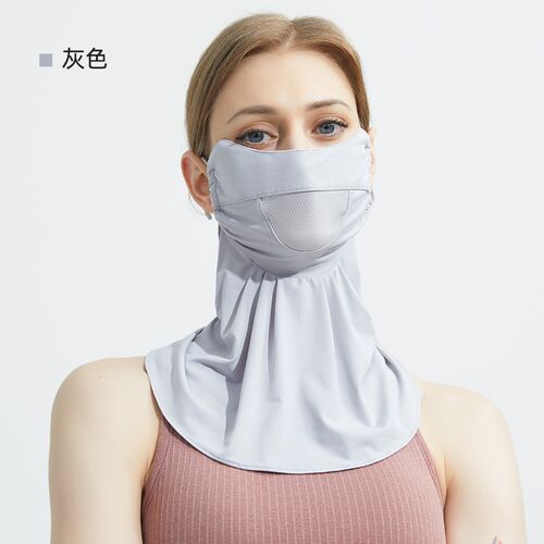 户外防晒女锦纶冰丝围脖遮阳防护防紫外线UPF50+骑行