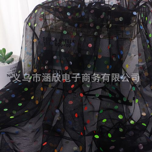 荧光彩色圆点网眼面料 ins背景墙包装蝴蝶结 鲜花包装饰品配