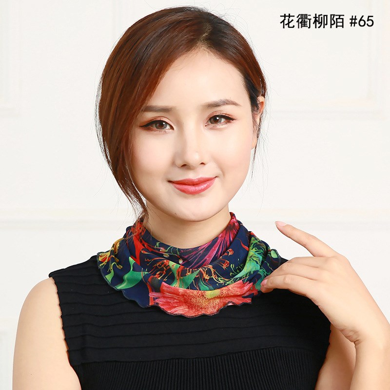 2018女士丝巾脖套防蚕丝针织网眼围脖女天套头围巾防晒护颈椎