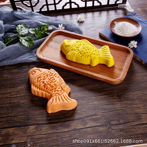 新款花鱼馒头木质月饼绿豆糕模具 烘焙糕点模具木制面食模具
