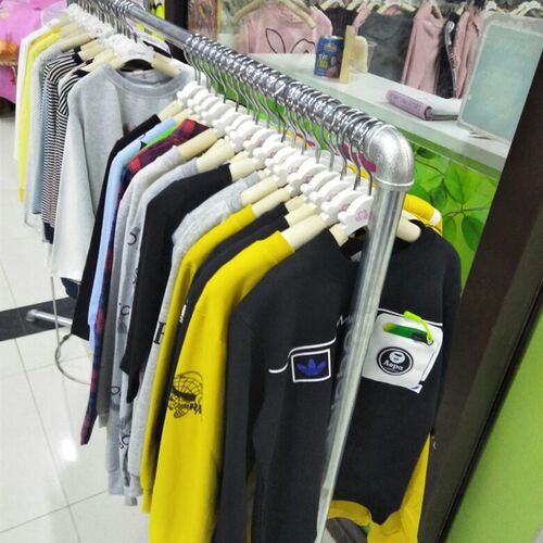 服装店衣架展示架移动晾凉龙门架带轮单杠双杠落地中岛侧挂架