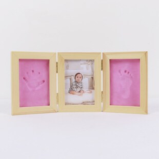 婴儿手印脚印纪念品 出生纪念 宝宝小脚丫印泥 满月纪念相框