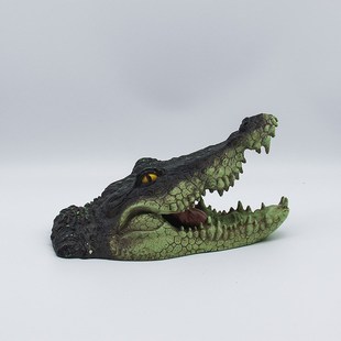 鳄鱼头庭院池塘漂浮动物摆件户外水池仿真装饰品