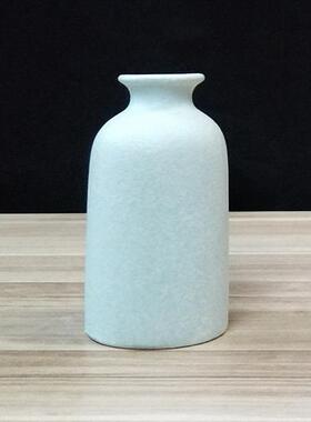 白色陶瓷花瓶圆形宽口小清新简约现代素烧客厅电视柜家居装饰摆件