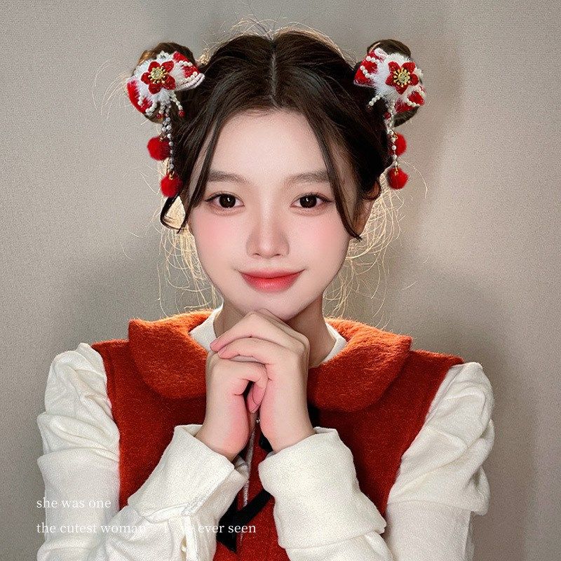 新年儿童古风发夹女孩过年头饰女童宝宝发卡国风冬季汉服发饰,服饰配件/皮带/帽子/围巾,其他配件,淘宝优惠券,粉丝福利购,淘宝优惠卷