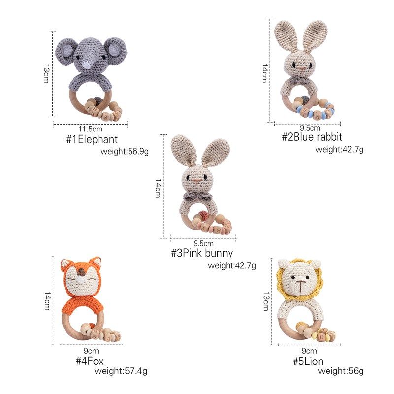手摇铃环玩具婴儿安抚玩偶宝宝动物手环编织手工毛线钩针玩具,玩具/童车/益智/积木/模型,仿真/动物玩偶,淘宝优惠券,粉丝福利购,淘宝优惠卷