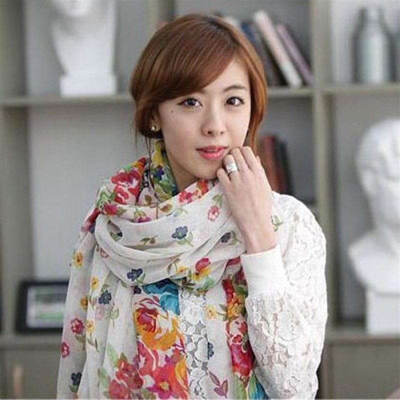 韩版女士新款百花争艳棉麻印花巴厘纱围巾披肩,服饰配件/皮带/帽子/围巾,围巾/丝巾/披肩,淘宝优惠券,粉丝福利购,淘宝优惠卷