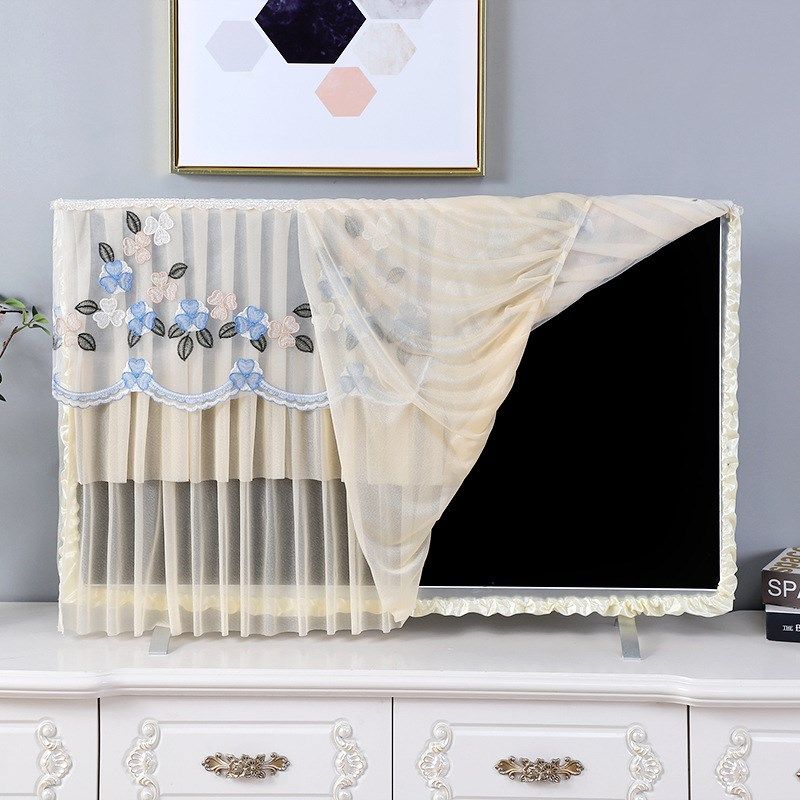 液晶电视机防尘罩挂式曲面台式蕾丝盖布家用全包65/55/42寸电视蒙,收纳整理,餐桌罩,淘宝优惠券,粉丝福利购,淘宝优惠卷