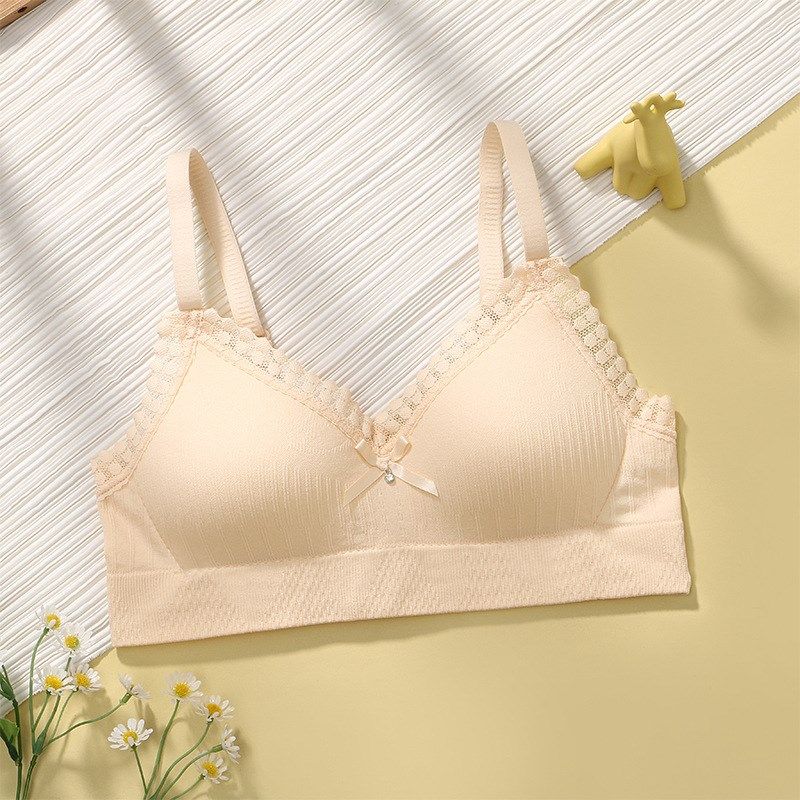 薄杯内衣少女款蕾丝花边蝴蝶结舒适聚拢上托定型无钢圈高中生胸罩,女士内衣/男士内衣/家居服,少女文胸,淘宝优惠券,粉丝福利购,淘宝优惠卷