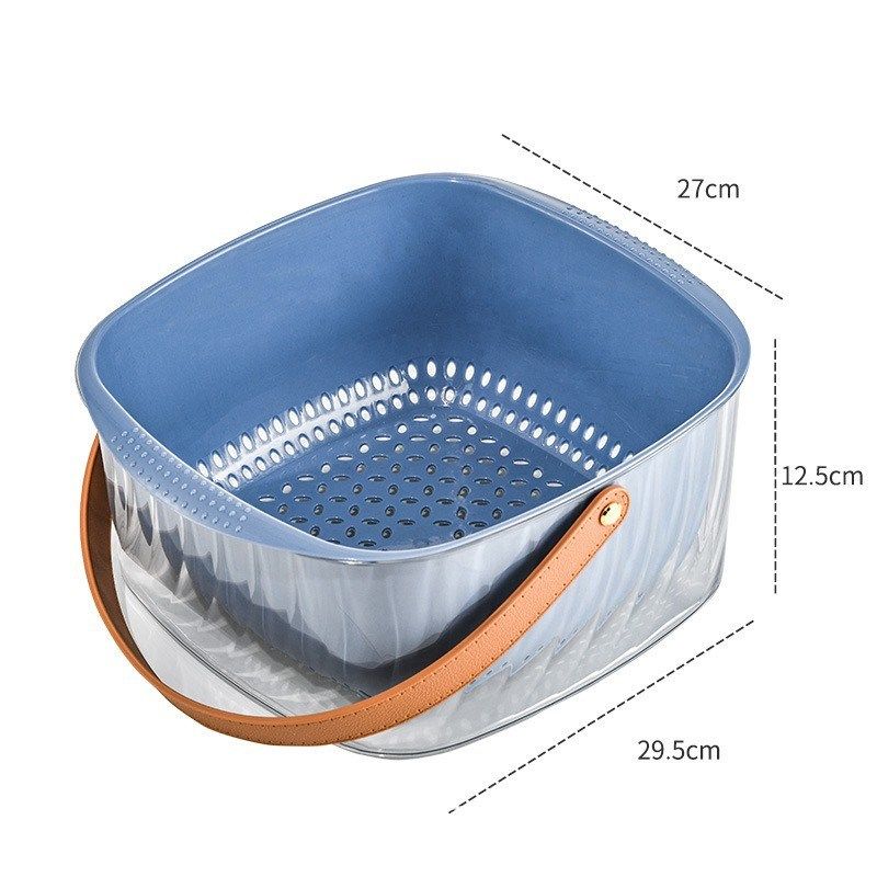 提手款轻奢双层家用厨房洗菜盆沥水篮菜篮子洗菜篮茶几客厅水果盘,家装主材,沥水篮,淘宝优惠券,粉丝福利购,淘宝优惠卷