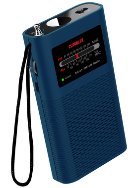 RD207高性能 便携式迷你AM/FM收音机 应急手电筒18650大容量电池
