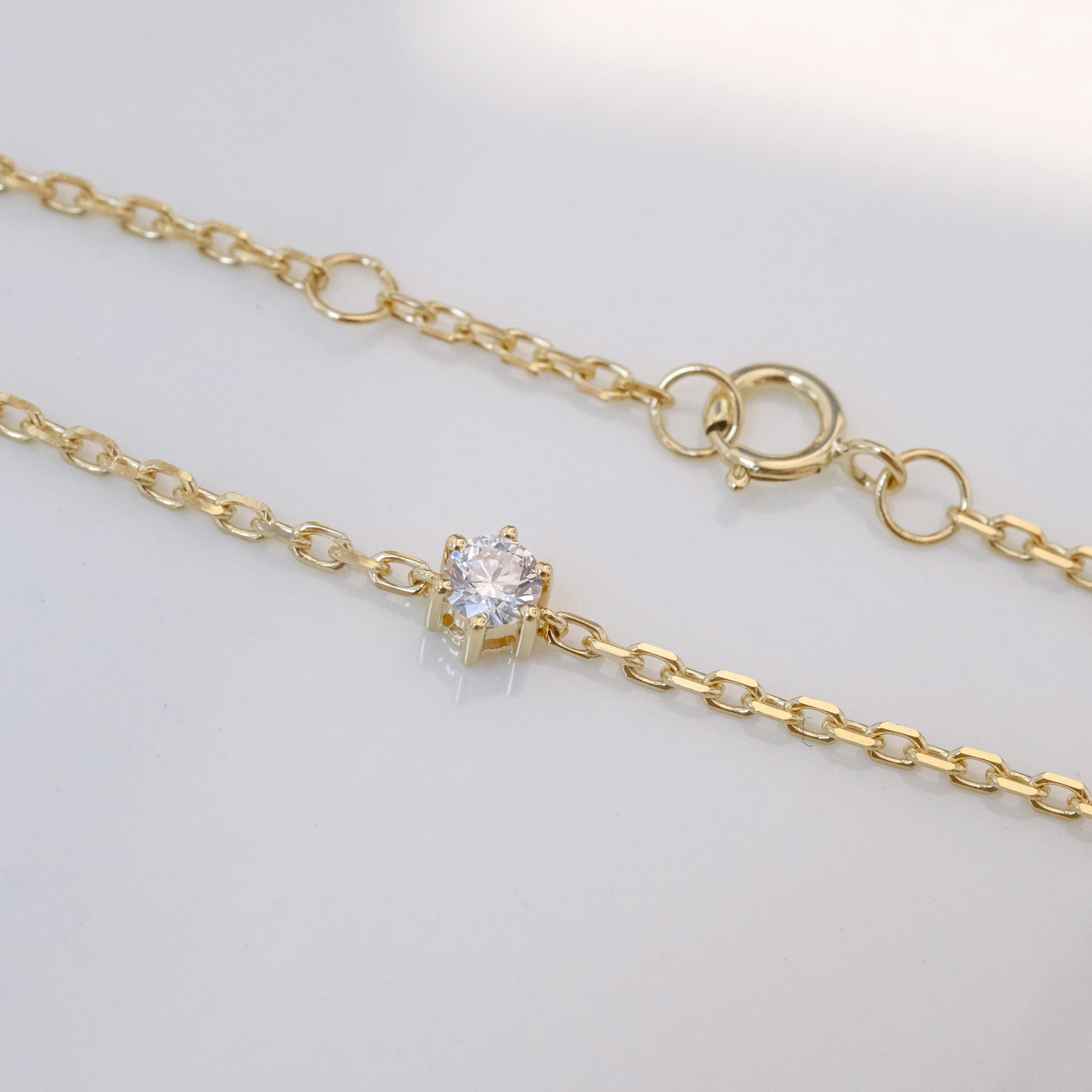 培育钻石手链18k黄金5分10分鼻屎钻人工真钻手饰女日系小清新叠戴 - 封面