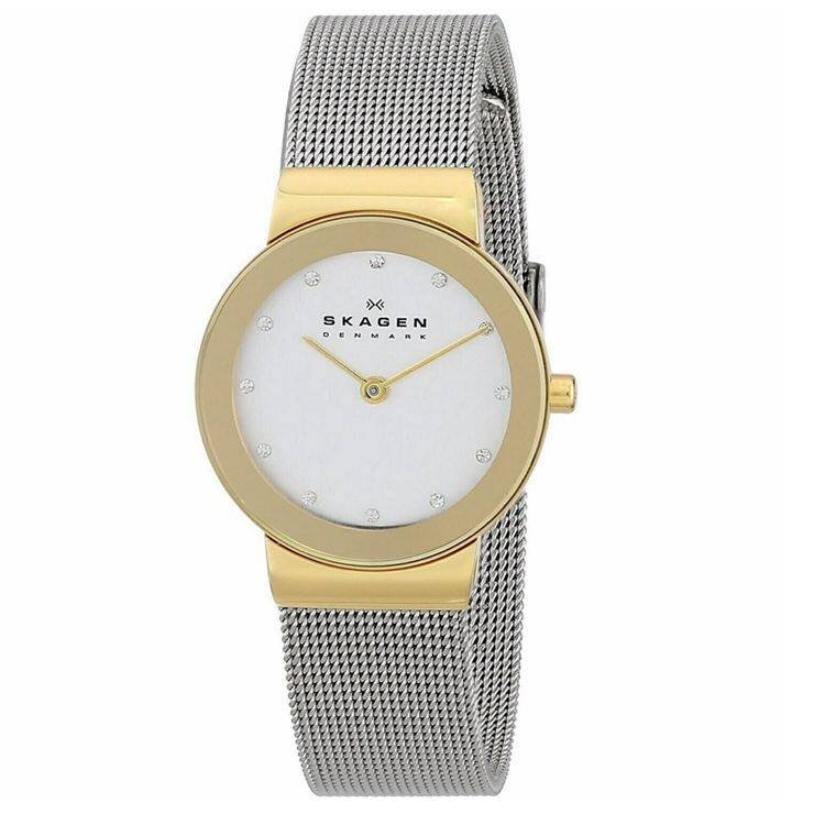 美国直邮代购正品skagen诗格恩女表防水钢带26mm石英手表358sgscd