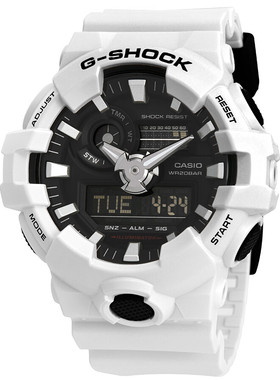 直邮购正品Casio卡西欧男士白色表带世界时间运动手表GA-700-7ACR