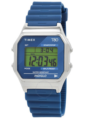 美国直邮购正品Timex天美时80系列方形蓝色数字运动手表TW2V41200