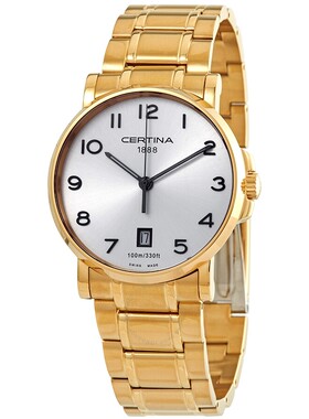 代购正品Certina雪铁纳男士金表时尚石英手表C017.410.33.032.00