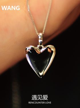 银爱心项链女简约时尚