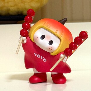 yoyo酱配件手持装饰摆件适用于右右酱盲盒小帽子手举迷你糖葫芦串