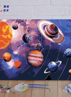 diy宇宙星空银河系万圣节装饰画