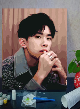 diy数字油画 TFBOYS王俊凯王源易烊千玺 明星人物手工填色 装饰画