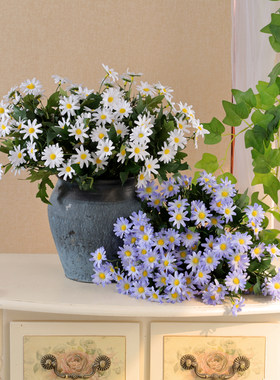 新款秋野菊花田园碎花仿真花盆栽