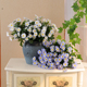 清仓新款 秋野菊花田园碎花假花仿真花盆栽小雏菊绢花装 饰客厅干花
